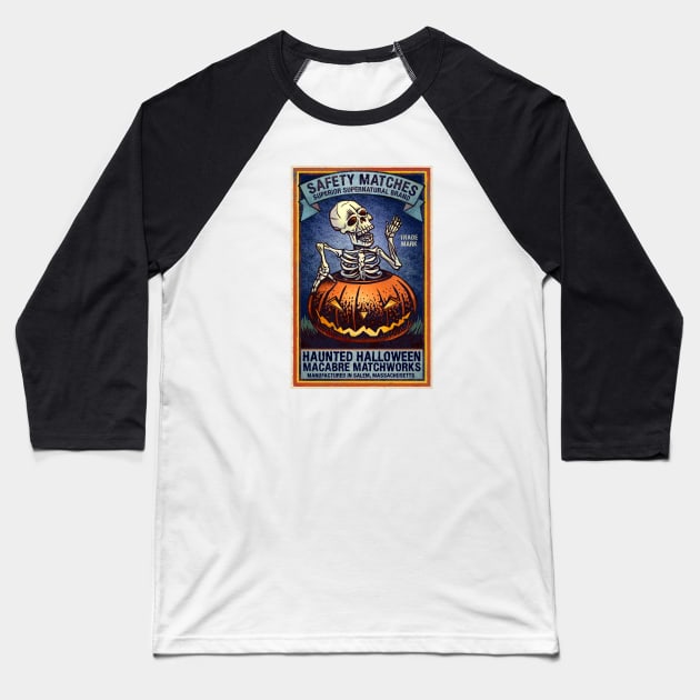 Haunted Halloween Baseball T-Shirt by ChetArt